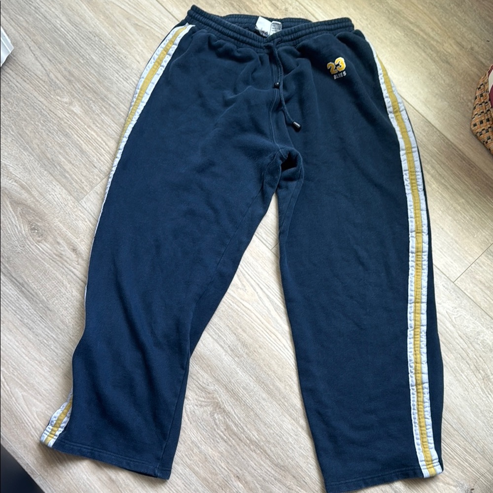 Blue and Yellow Joggers with Elastic Waistband